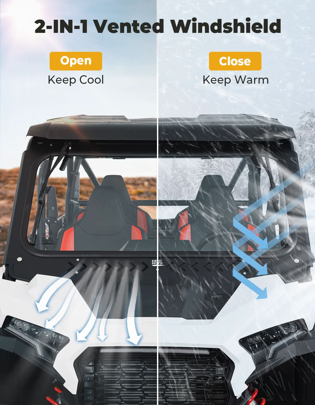 Glass Windshield with 2 Manual Wipers for 2024-2025 Polaris RZR XP 1000 / 4 – fits Polaris RZR XP 4 1000 (2024+) (view 4)