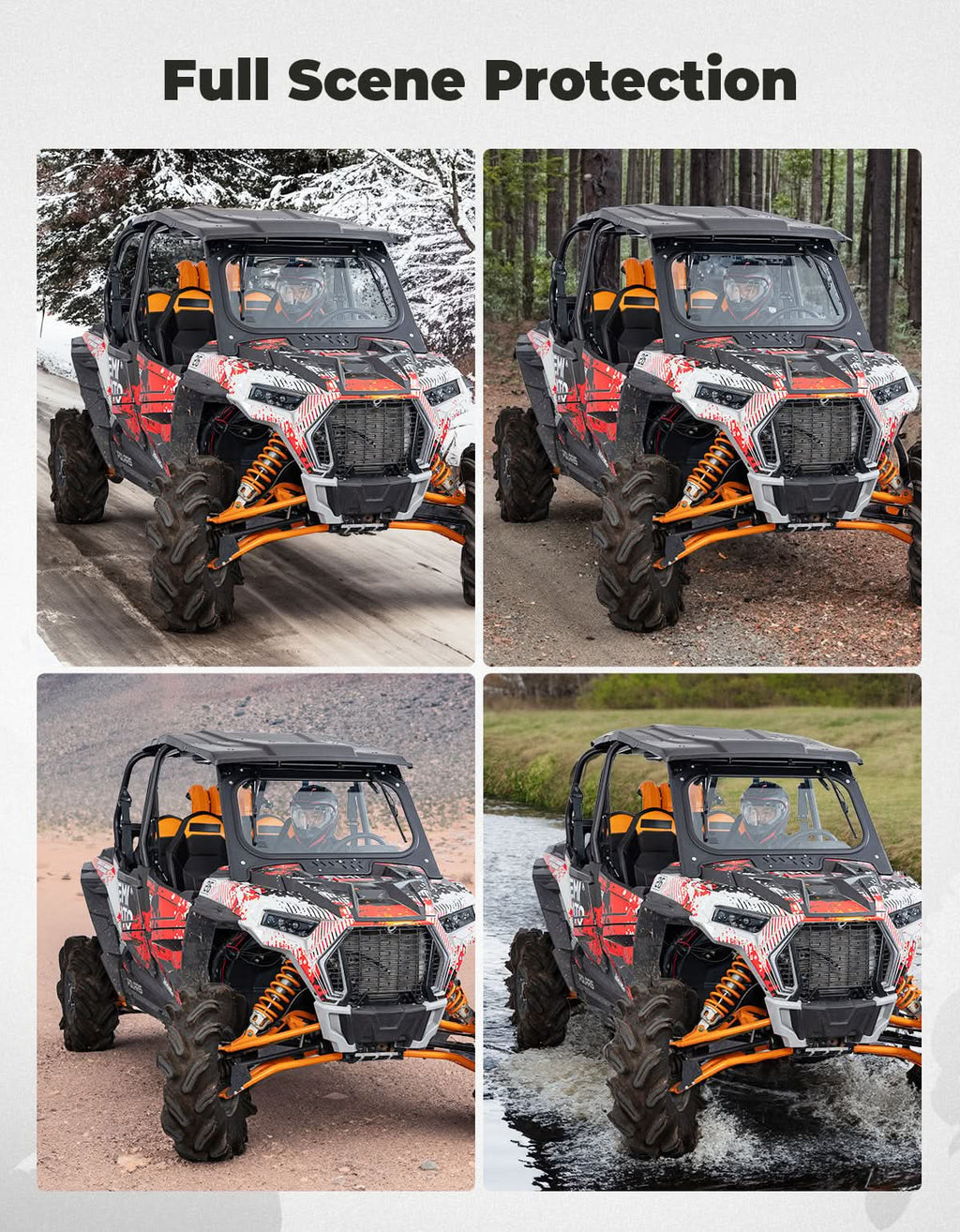 Glass Windshield with 2 Manual Wipers for 2019-2023 Polaris RZR XP 1000 /Turbo – fits Polaris RZR XP 4 1000 (2014-2023)...