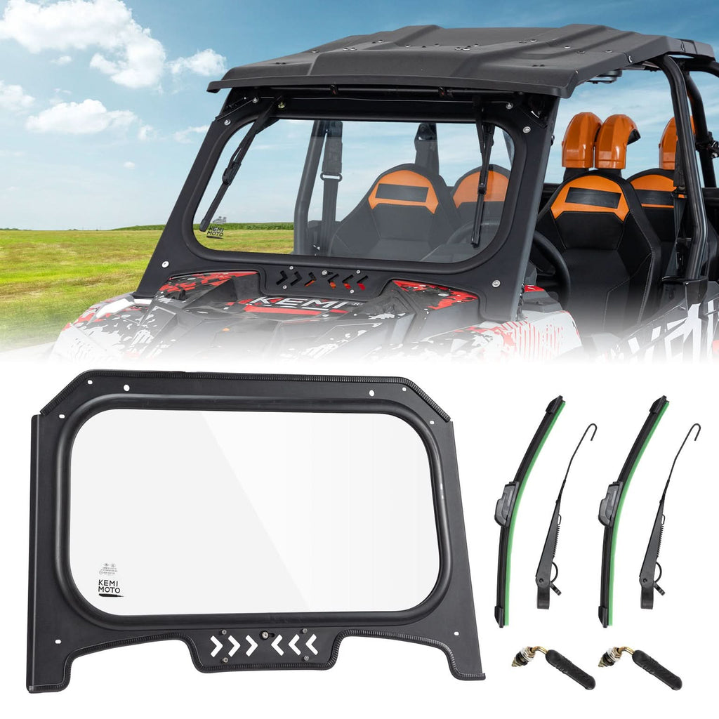 Glass Windshield with 2 Manual Wipers for 2019-2023 Polaris RZR XP 1000 /Turbo – fits Polaris RZR XP 4 1000 (2014-2023)