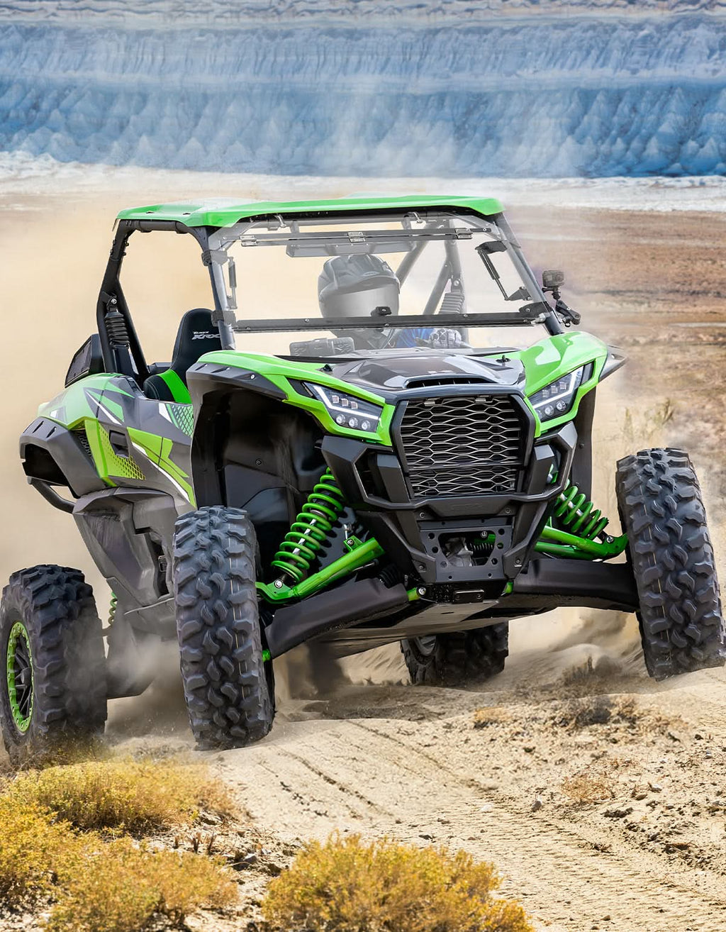 Scratch Resistant Flip Windshield for Kawasaki Teryx KRX 1000 | KRX4 1000 – fits Kawasaki Teryx 800 (view 7)