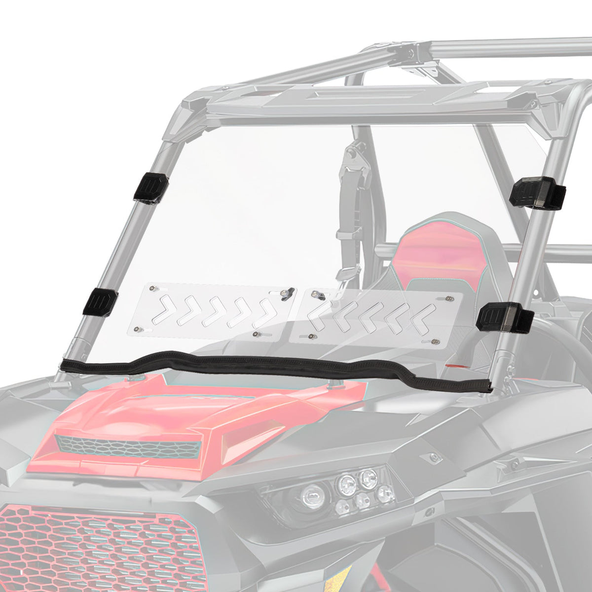 Front Windshield Vented Pre-Installed Rubber Strip for Polaris RZR XP 1000 / RZR 900 – fits Polaris RZR 4 900