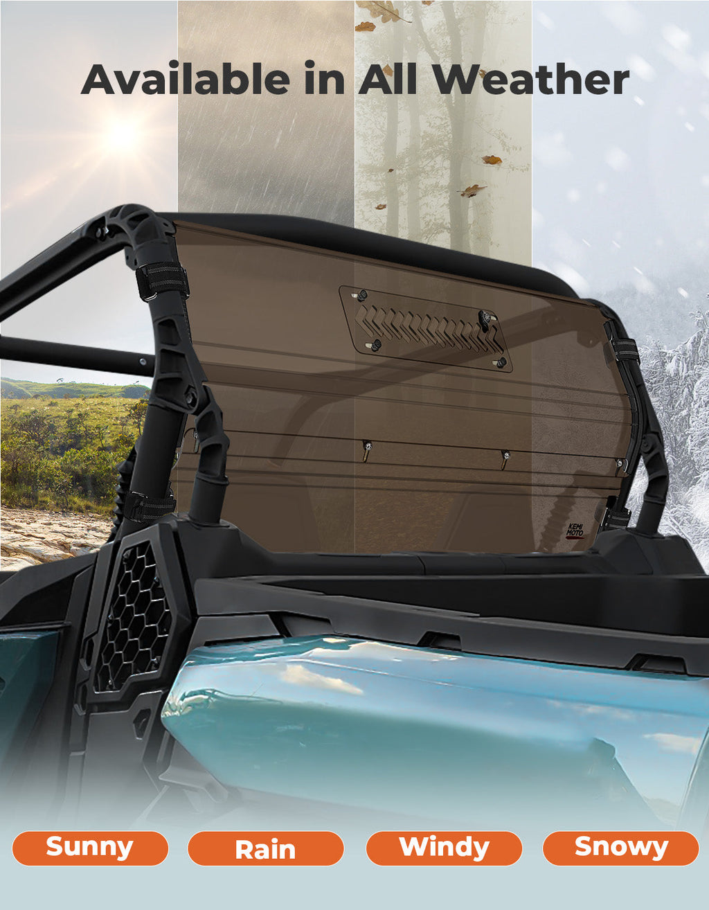 Vented Tinted Rear Windshield for Can-Am Commander