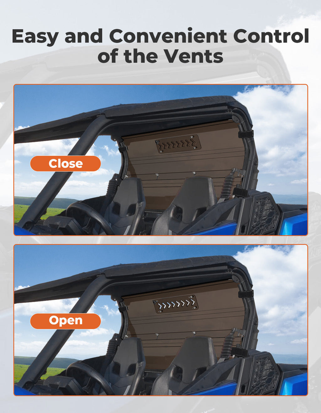 Vented Tinted Rear Windshield for Can-Am Commander