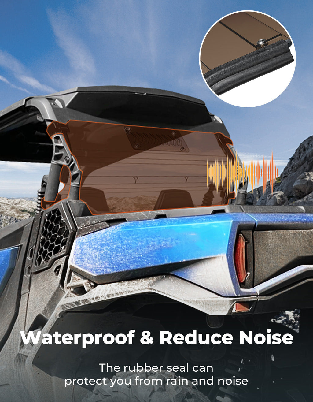Vented Tinted Rear Windshield for Can-Am Commander