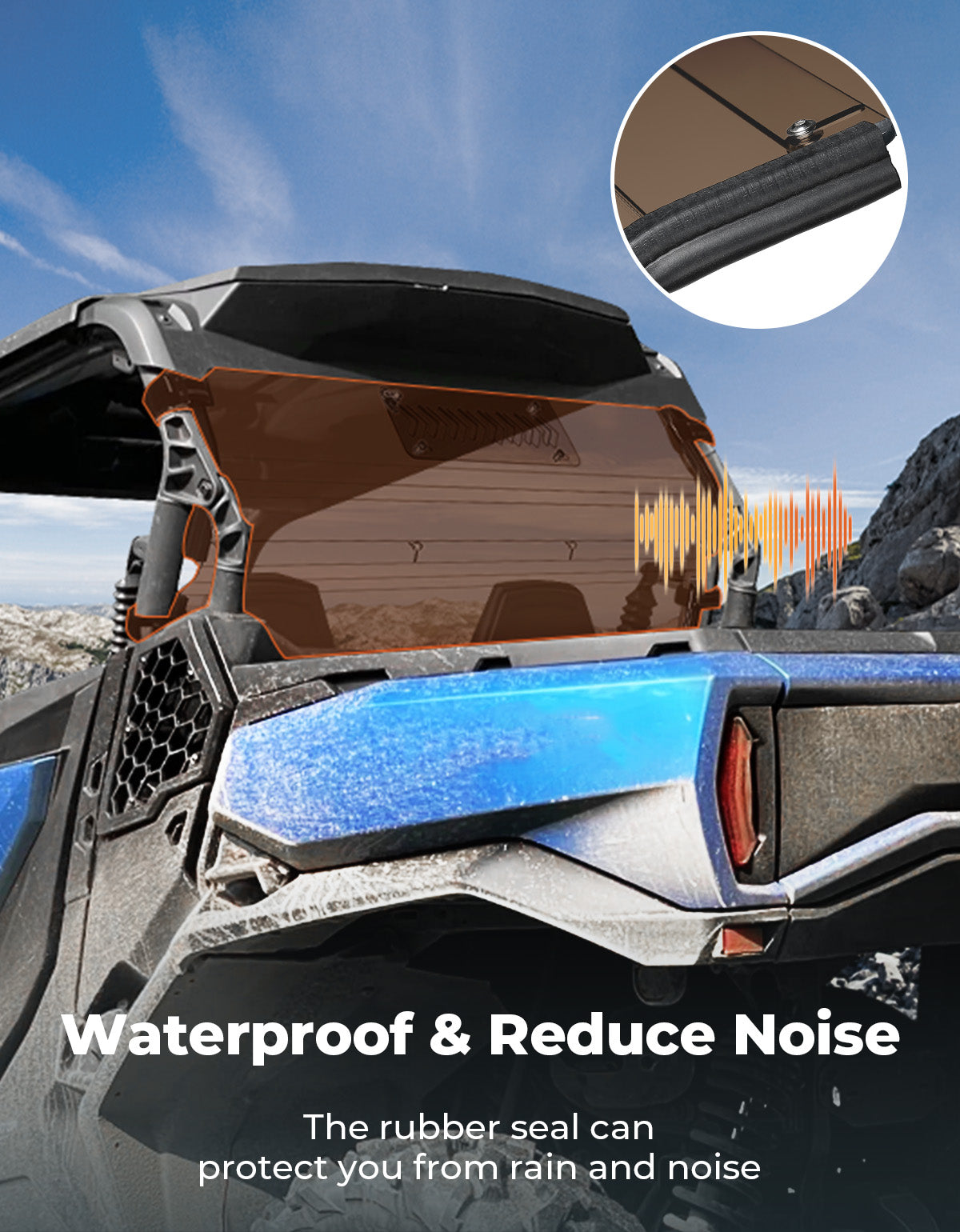 Vented Tinted Rear Windshield for Can-Am Commander