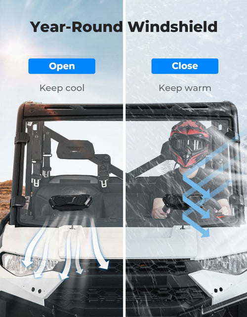 3-in-1 Vented Windshield for Polaris Ranger 1000 & XP 900/1000 (2014-2026) – fits Polaris Ranger Crew XP 1000