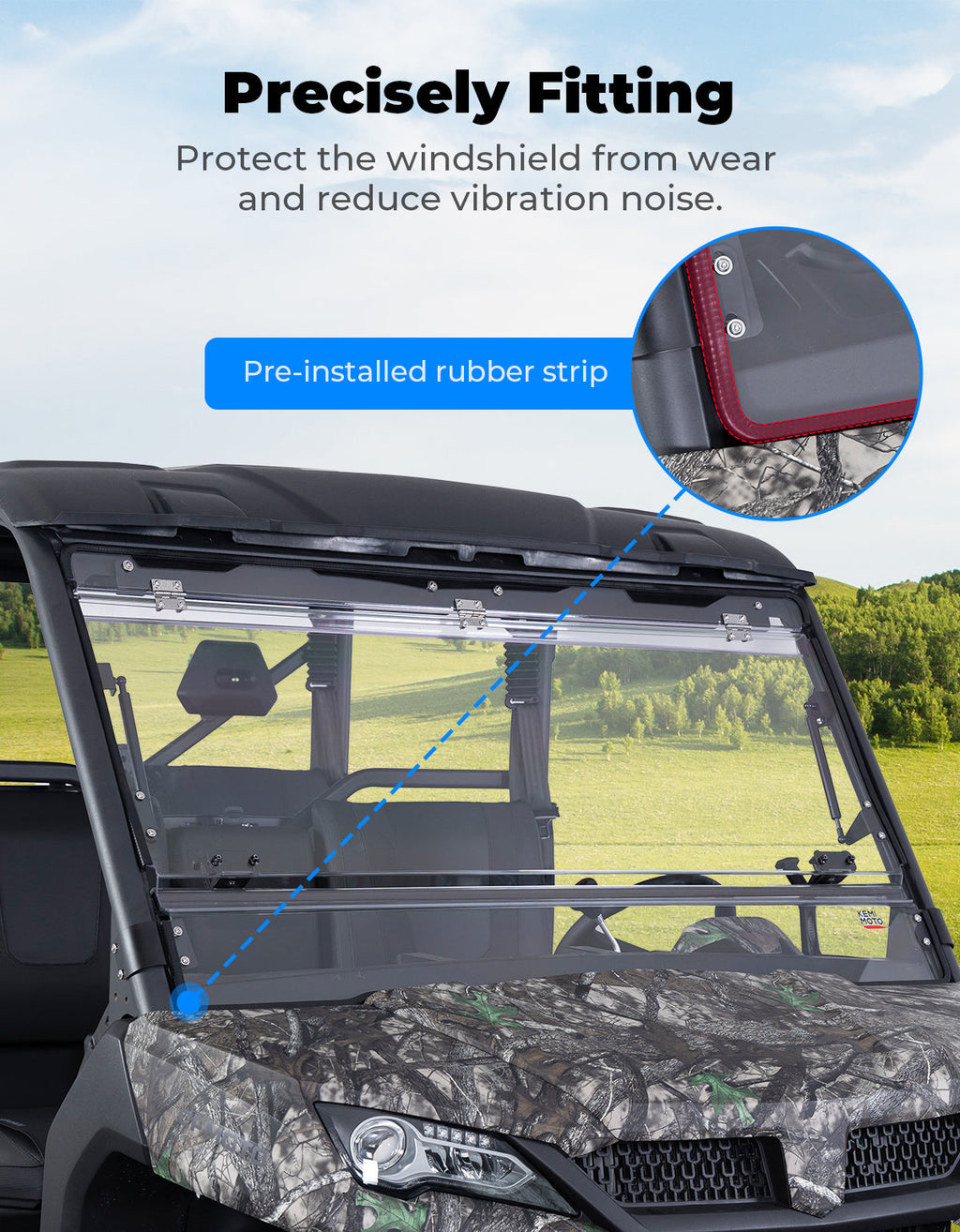 Upgraded Flip Front Windshield For CFMOTO Uforce 1000|1000 XL