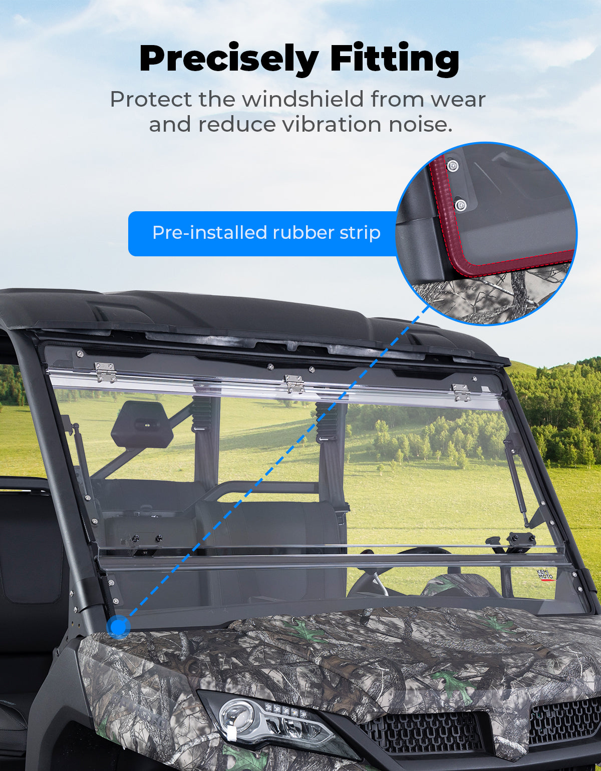 Upgraded Flip Front Windshield For CFMOTO Uforce 1000|1000 XL