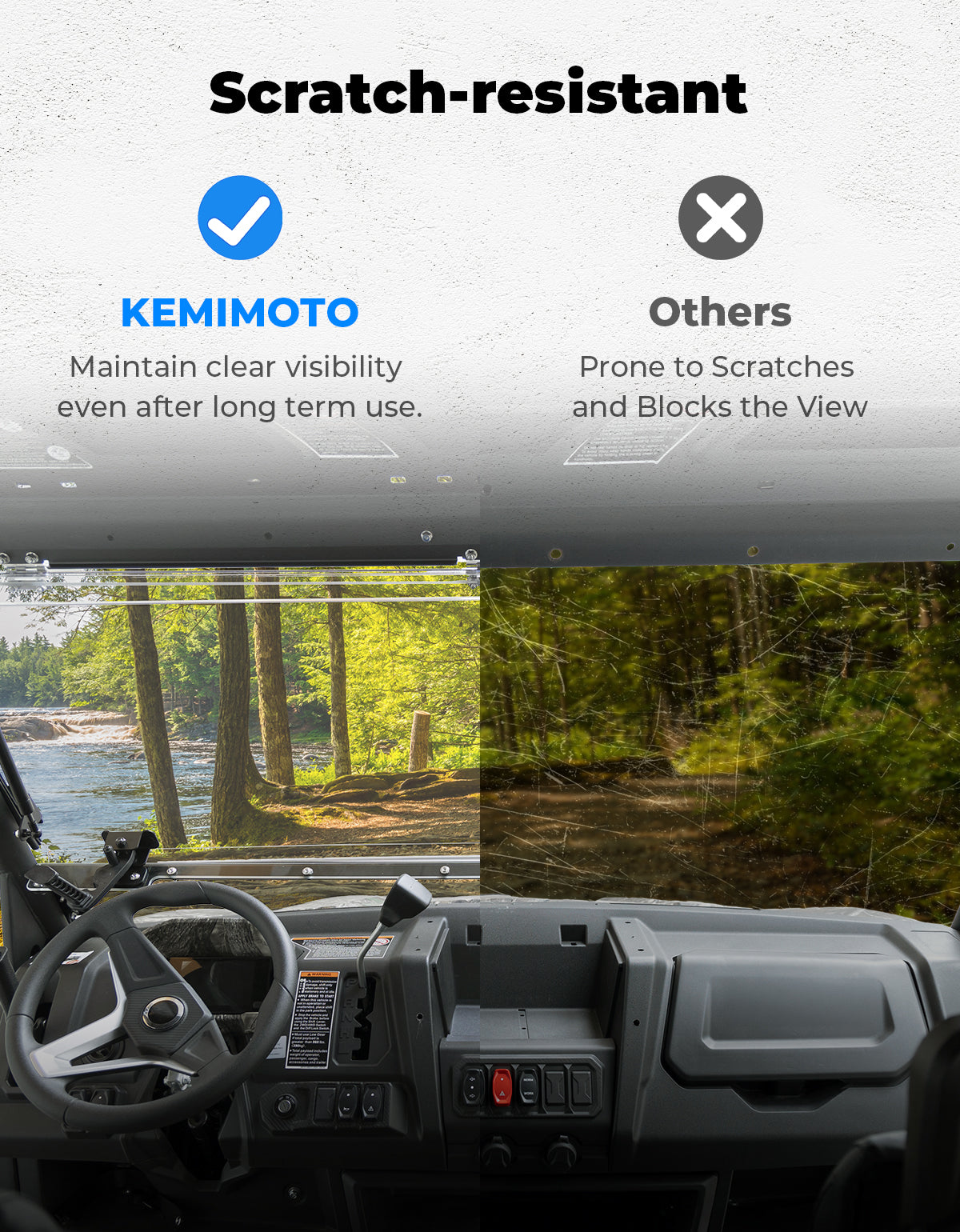 Upgraded Flip Front Windshield For CFMOTO Uforce 1000|1000 XL