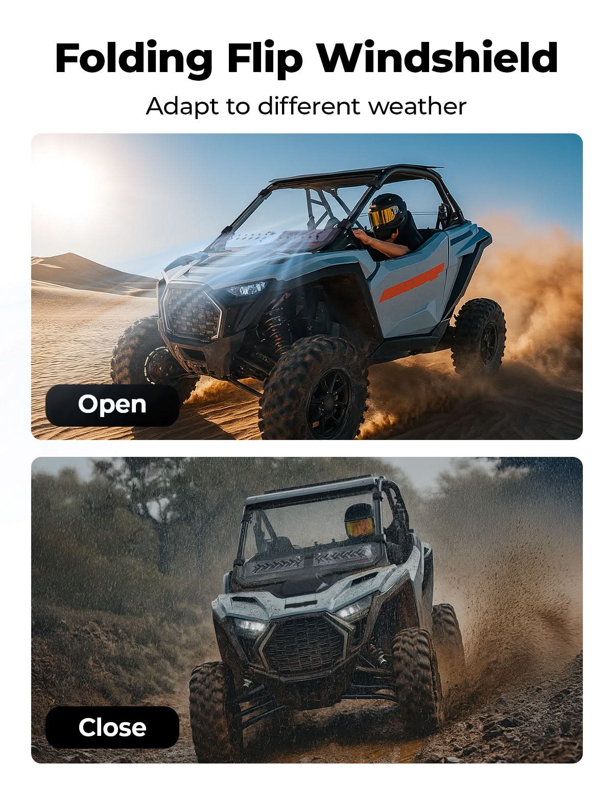 UTV Windshield with Sliding Vented Window for Polaris RZR PRO 2025-2026 – fits Polaris RZR Pro S 4