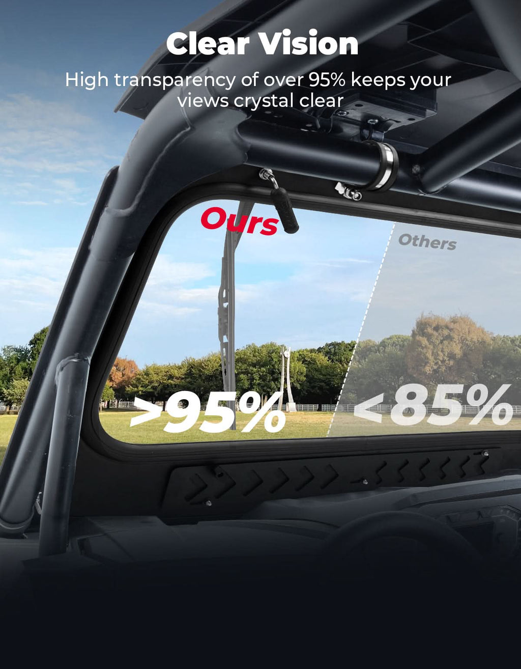 Vented Glass Windshield with Wipers for Kawasaki Teryx – fits Kawasaki Teryx KRX4 1000