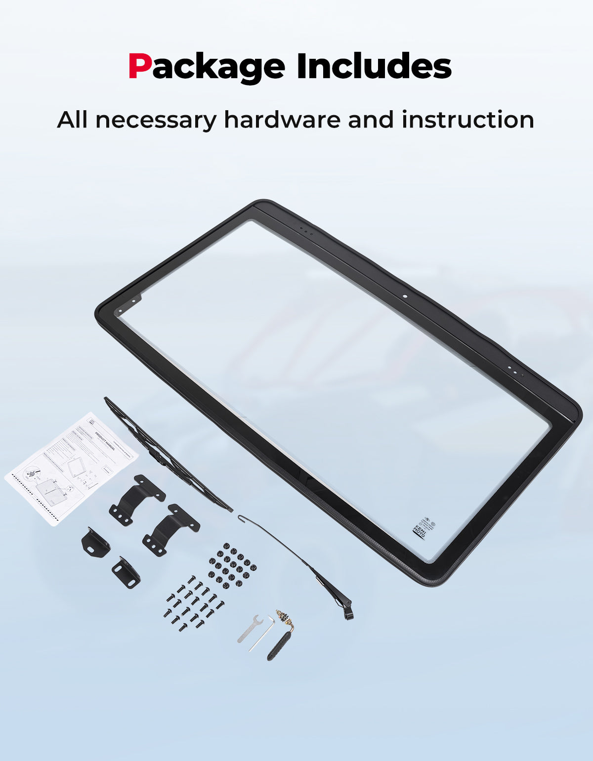 Can-Am Defender Glass Windshield with Manual Wipers (2016–2026) – fits Can-Am Defender HD5 (view 8)