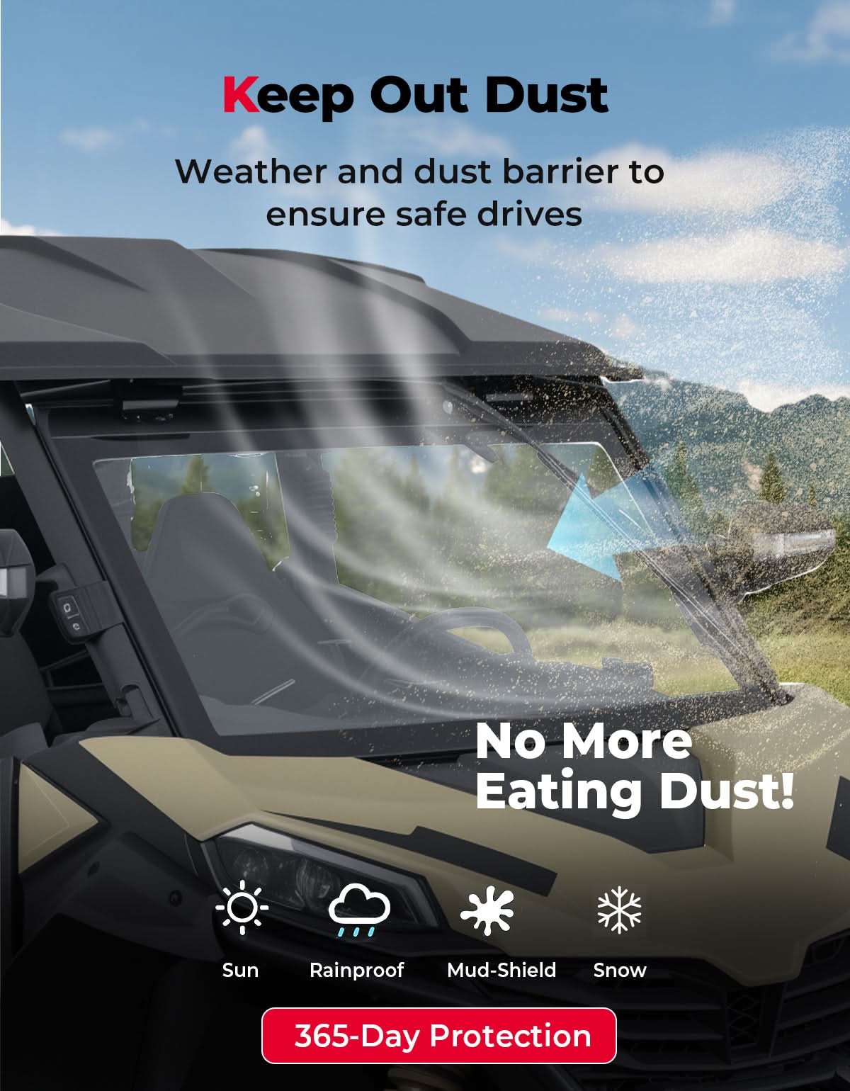 UTV Glass Windshield with Wiper For CFMOTO ZForce 950| ZForce 800（2023+）