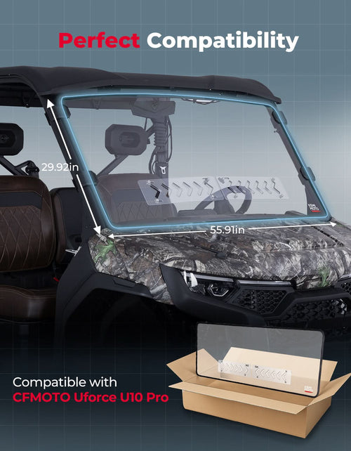 2-in-1 Vented Front Windshield for CFMOTO UFORCE U10 Pro|XL – fits CFMoto U10 XL
