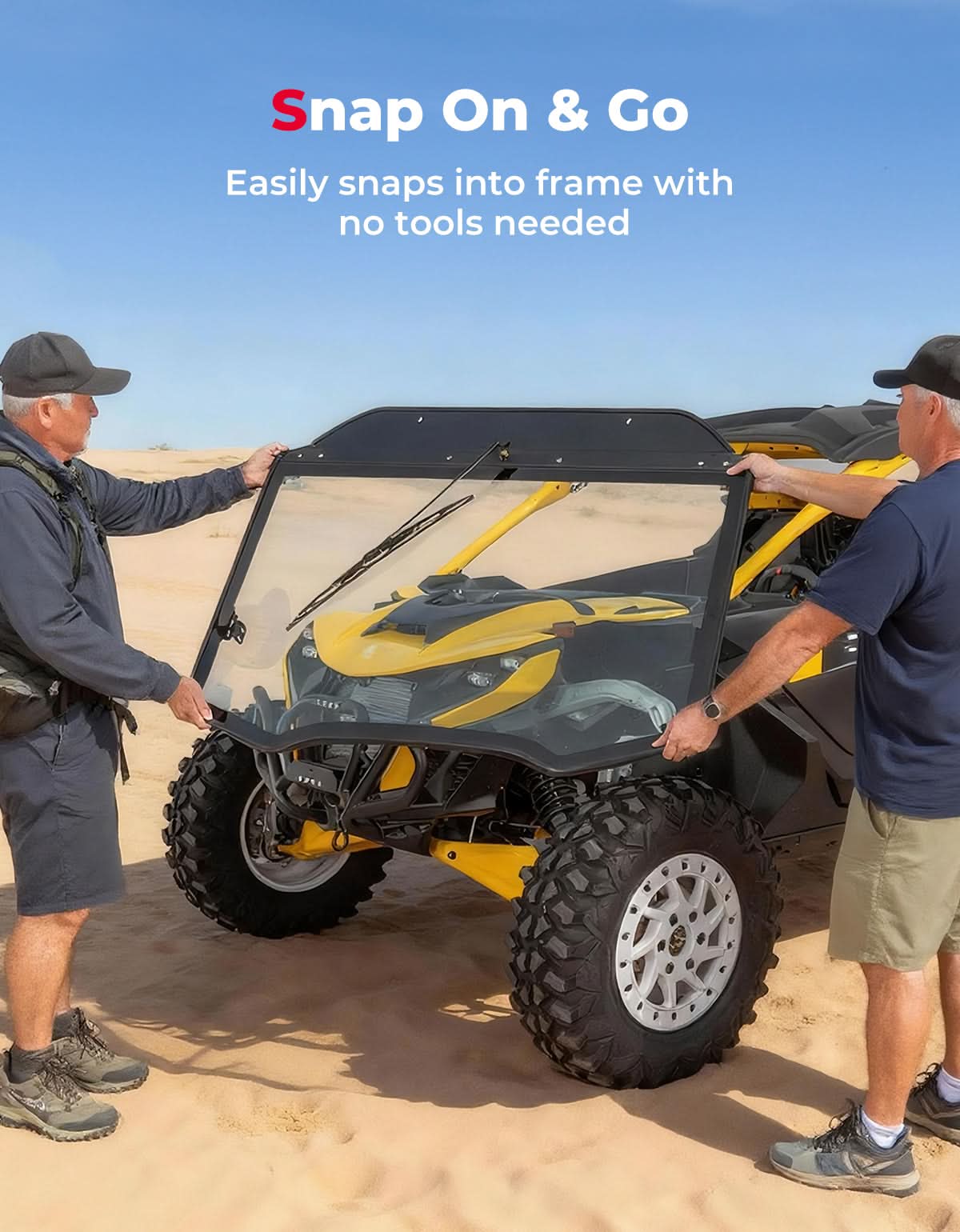 DOT Approved Full Glass Windshield for Can-Am Maverick R / RS / Max 2024–2026 with Wiper – fits Can-Am Maverick R 2-Seat...