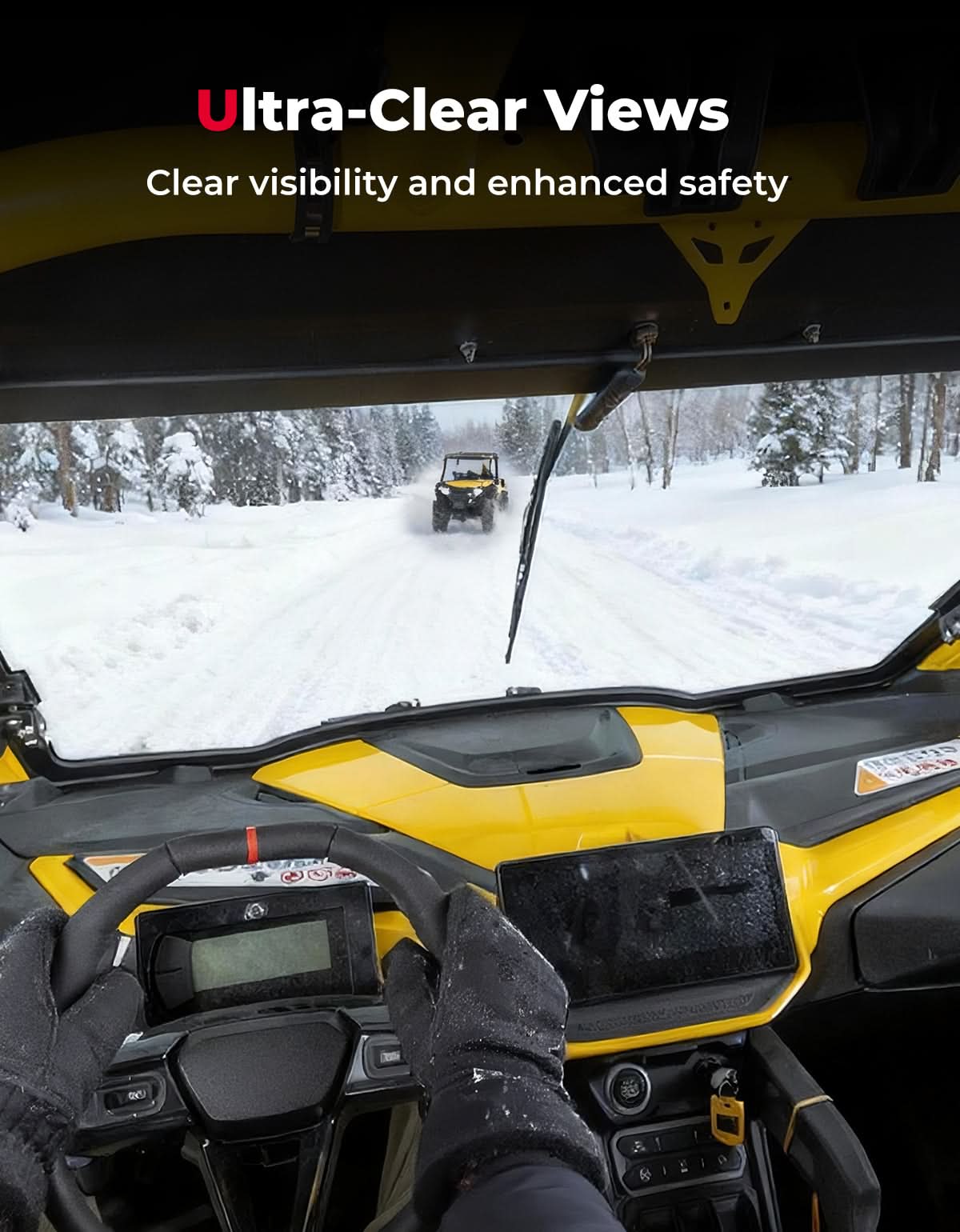 DOT Approved Full Glass Windshield for Can-Am Maverick R / RS / Max 2024–2026 with Wiper – fits Can-Am Maverick R 2-Seat...