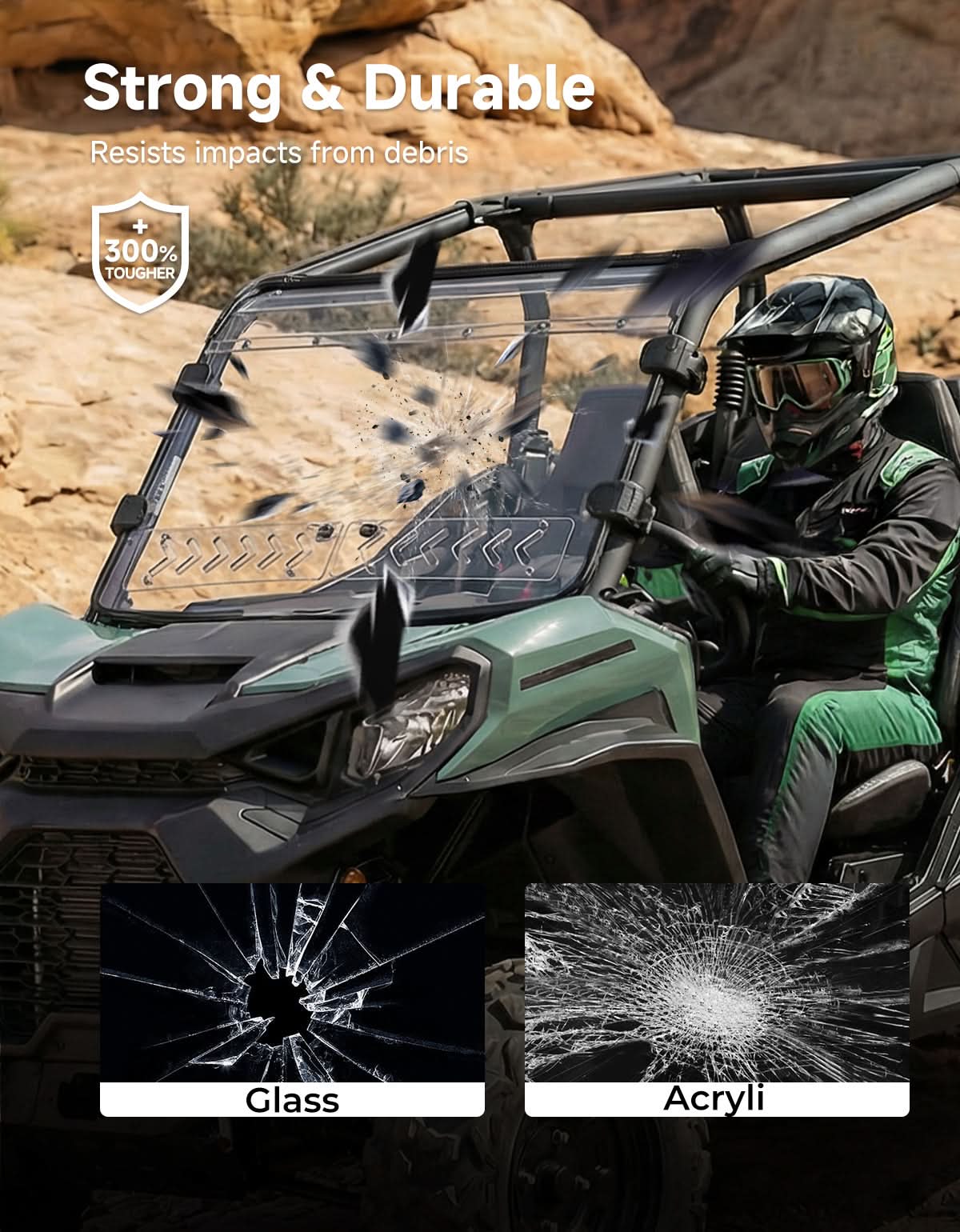 Vented Full Windshield For Can-Am Commander Maverick Sport Trail (2018–2026)
