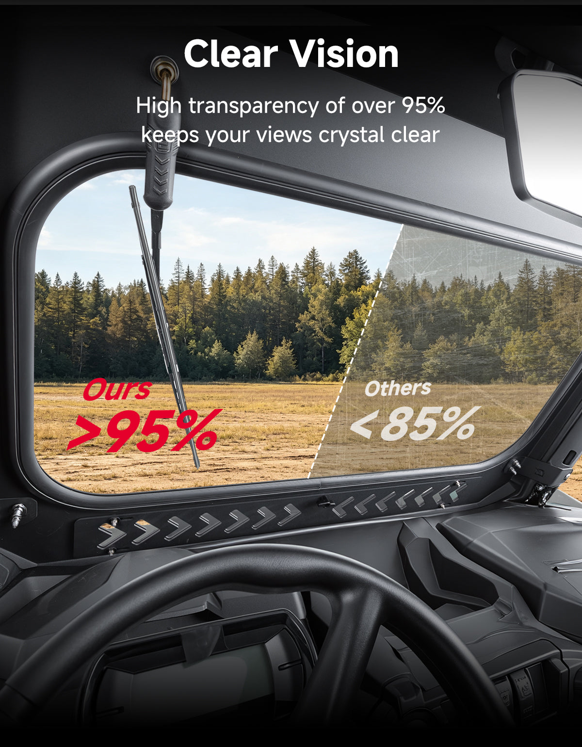Glass Windshield for 2021–2026 Can-Am Commander & Commander MAX – fits Can-Am Commander MAX (2021+) (view 3)