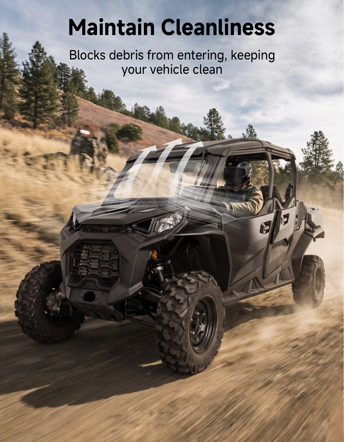Glass Windshield for 2021–2026 Can-Am Commander & Commander MAX – fits Can-Am Commander MAX (2021+) (view 4)