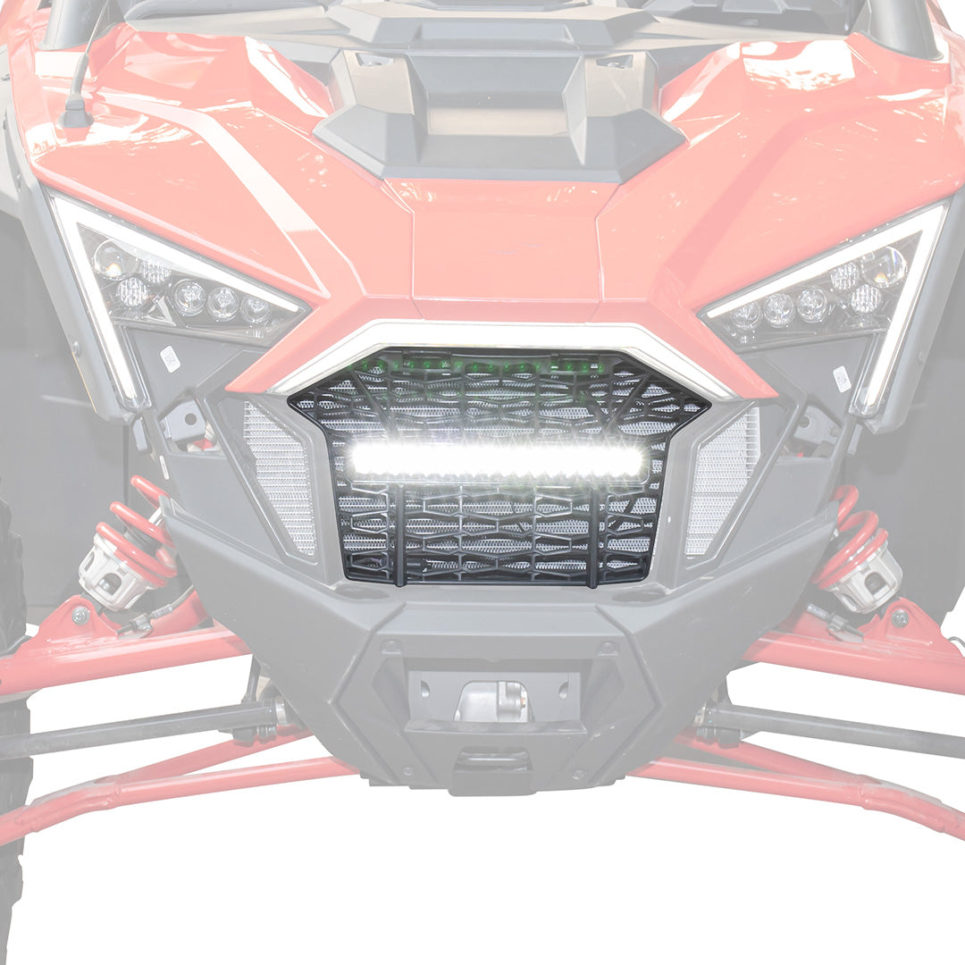 Front Mesh Grill with LED Light Bar for Polaris RZR PRO XP/TURBO R – fits Polaris RZR Pro R