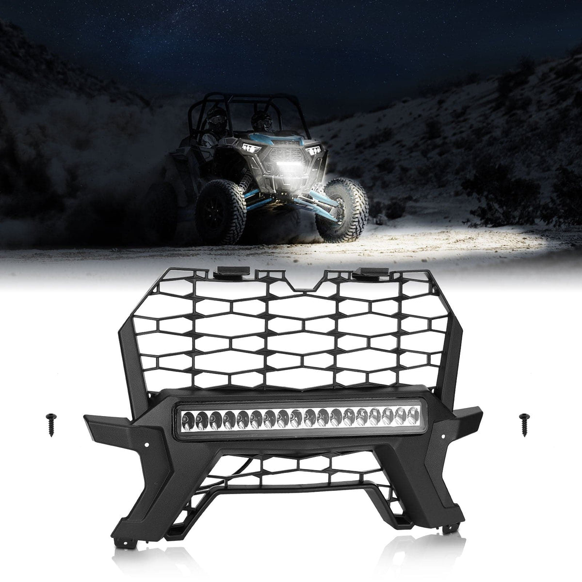 Front Lower Mesh Grill Radiator Guards for Polaris RZR XP 1000/ Turbo – fits Polaris RZR XP 1000 (2014-2023)