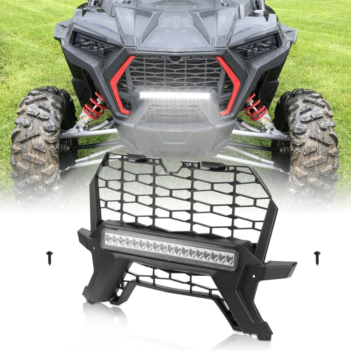 Front Lower Mesh Grill Radiator Guards for Polaris RZR XP 1000/ Turbo – fits Polaris RZR XP Turbo (view 8)