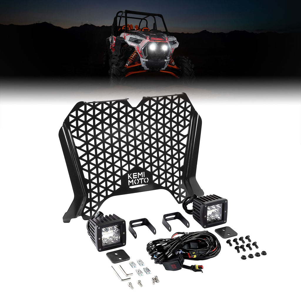 UTV Metal Front Grill Light for Polaris RZR XP 1000/Turbo – fits Polaris RZR XP 1000 (2014-2023)