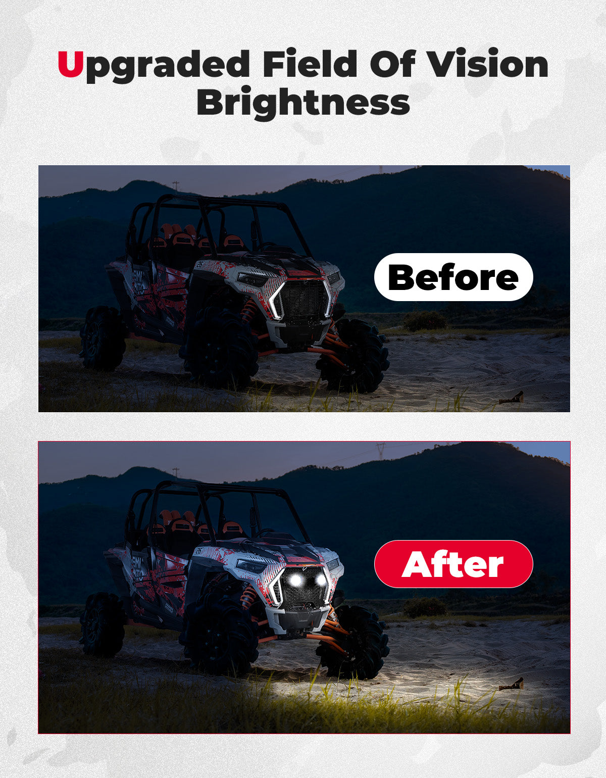 UTV Metal Front Grill Light for Polaris RZR XP 1000/Turbo – fits Polaris RZR XP 4 1000 (2014-2023)