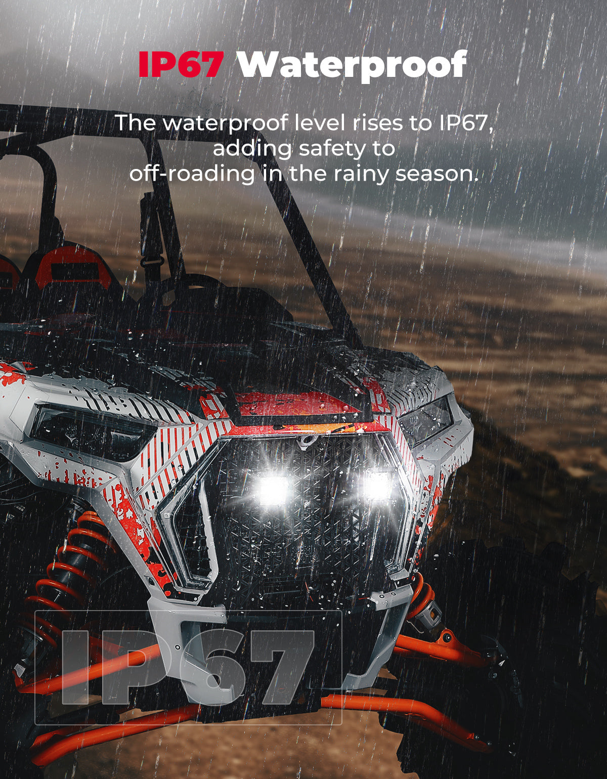 UTV Metal Front Grill Light for Polaris RZR XP 1000/Turbo – fits Polaris RZR XP Turbo