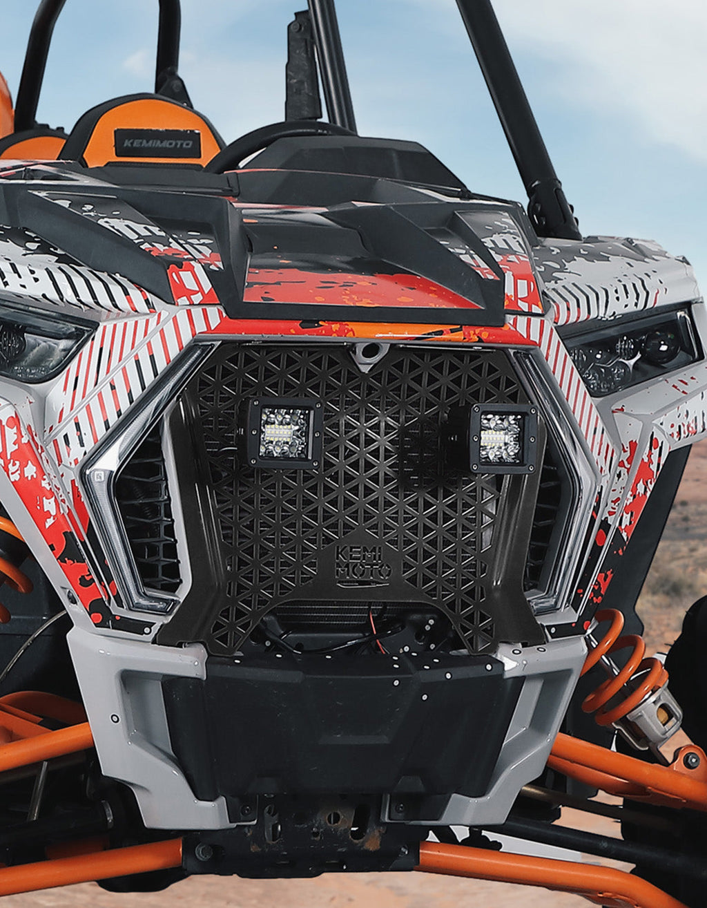 UTV Metal Front Grill Light for Polaris RZR XP 1000/Turbo – fits Polaris RZR XP 4 Turbo (view 8)