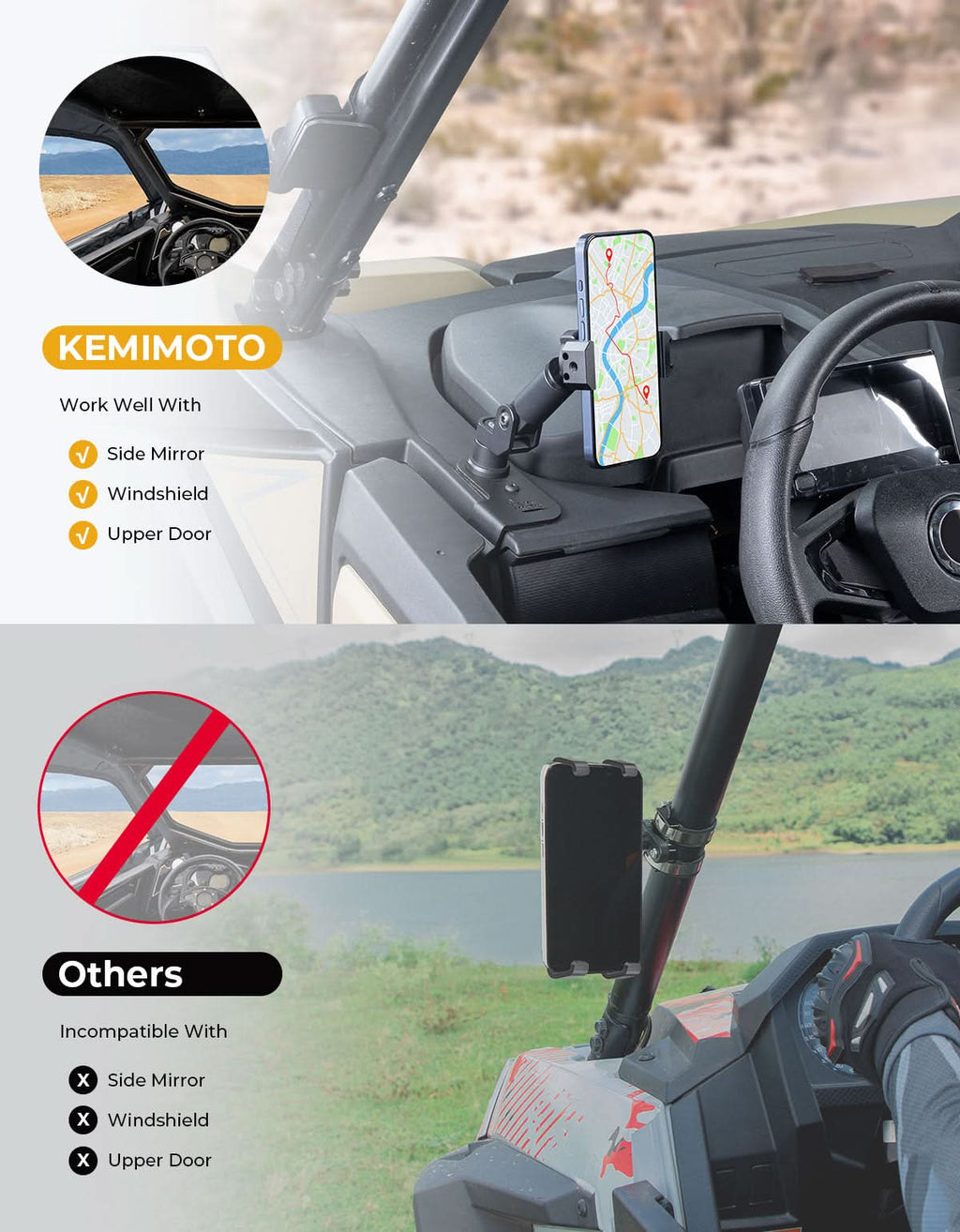 Aluminum Phone Mount for 2023+ CFMOTO ZForce 950 Sport | 800 Trail