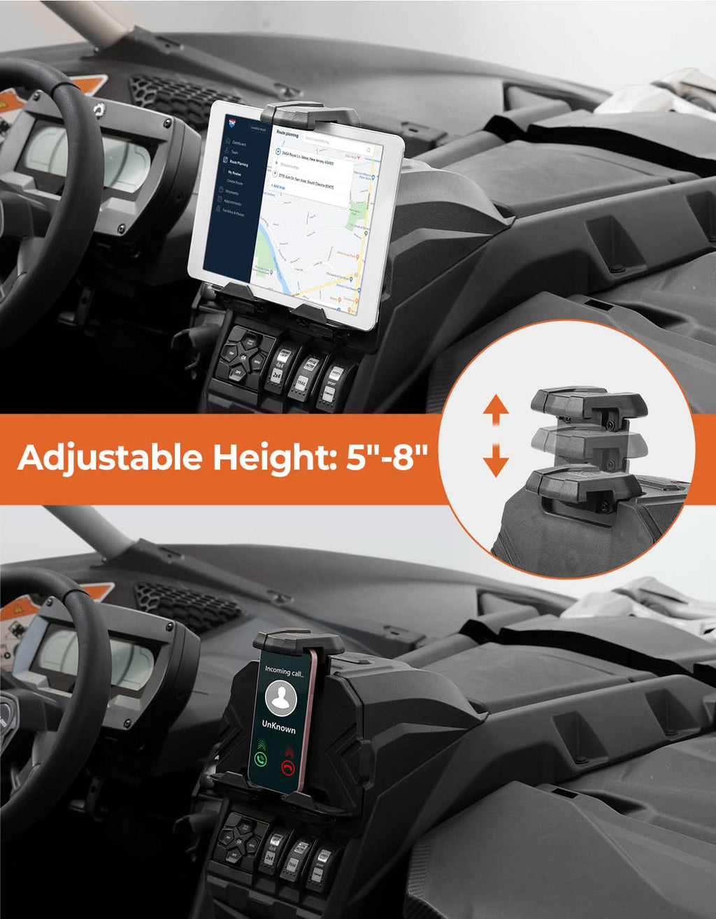 Upgraded Device Tablet Holder for Can-Am Maverick X3 / X3 MAX – fits Can-Am Maverick X3 MAX