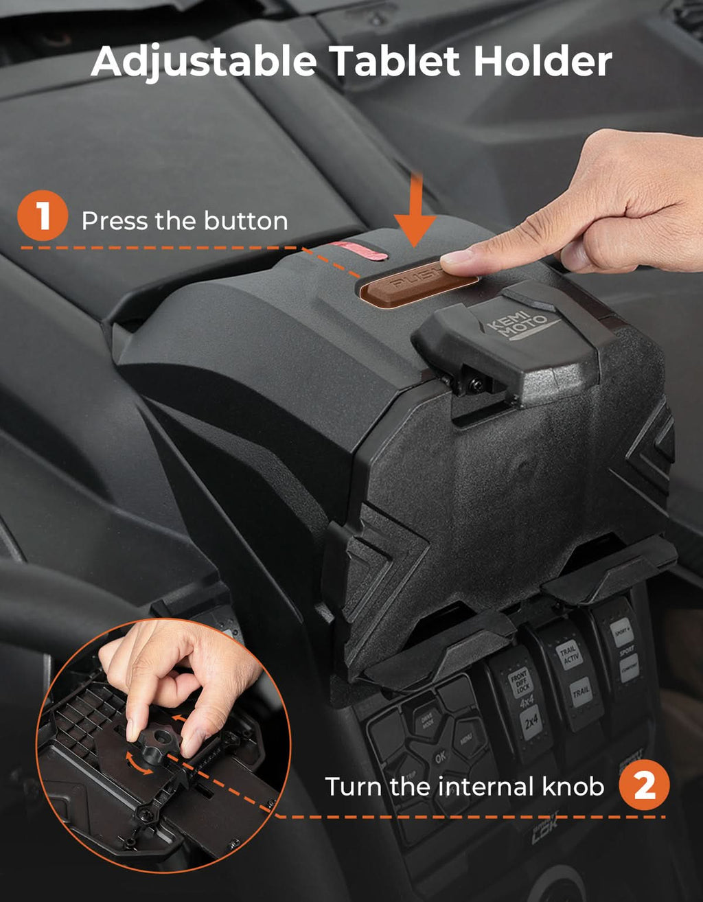 Upgraded Device Tablet Holder for Can-Am Maverick X3 / X3 MAX – fits Can-Am Maverick X3 MAX (view 4)