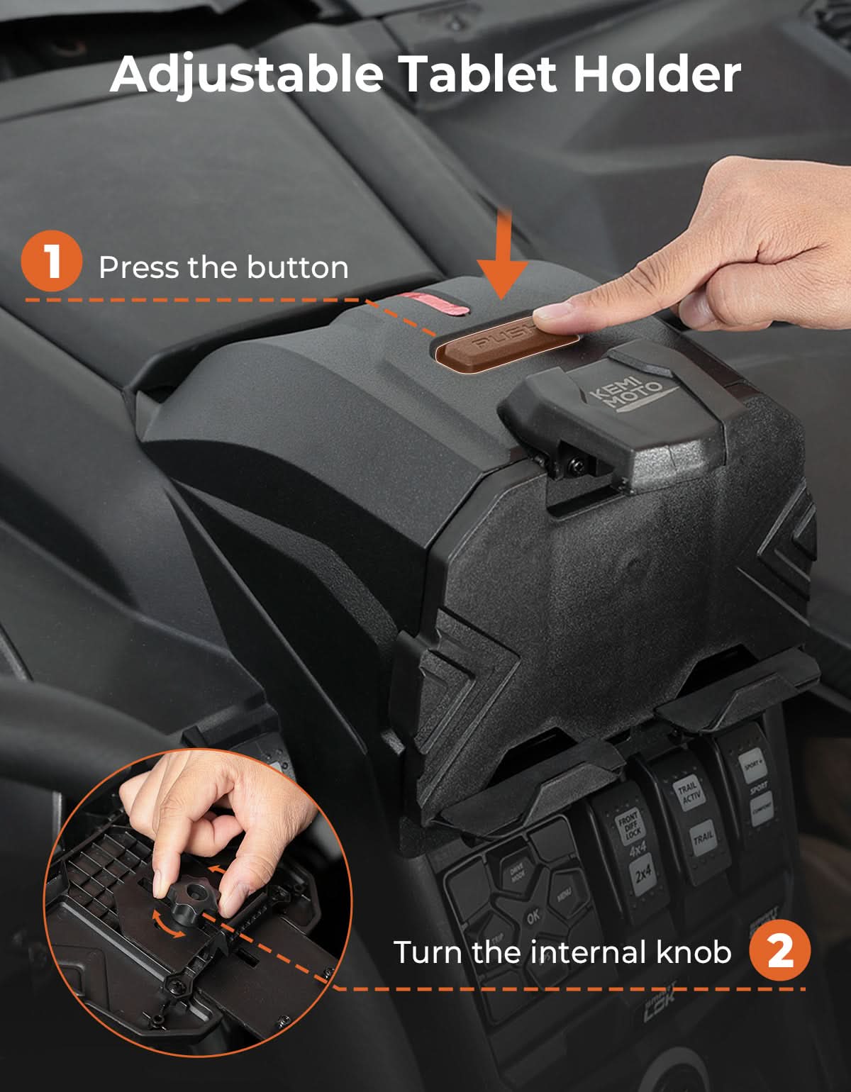 Upgraded Device Tablet Holder for Can-Am Maverick X3 / X3 MAX – fits Can-Am Maverick X3 MAX (view 4)