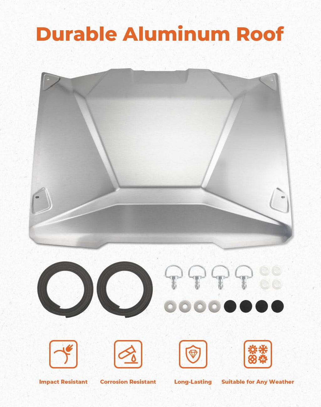 Aluminum Silver Roof for Can Am Maverick X3 2017-2026 – fits Can-Am Maverick X3 2-Seat (view 3)