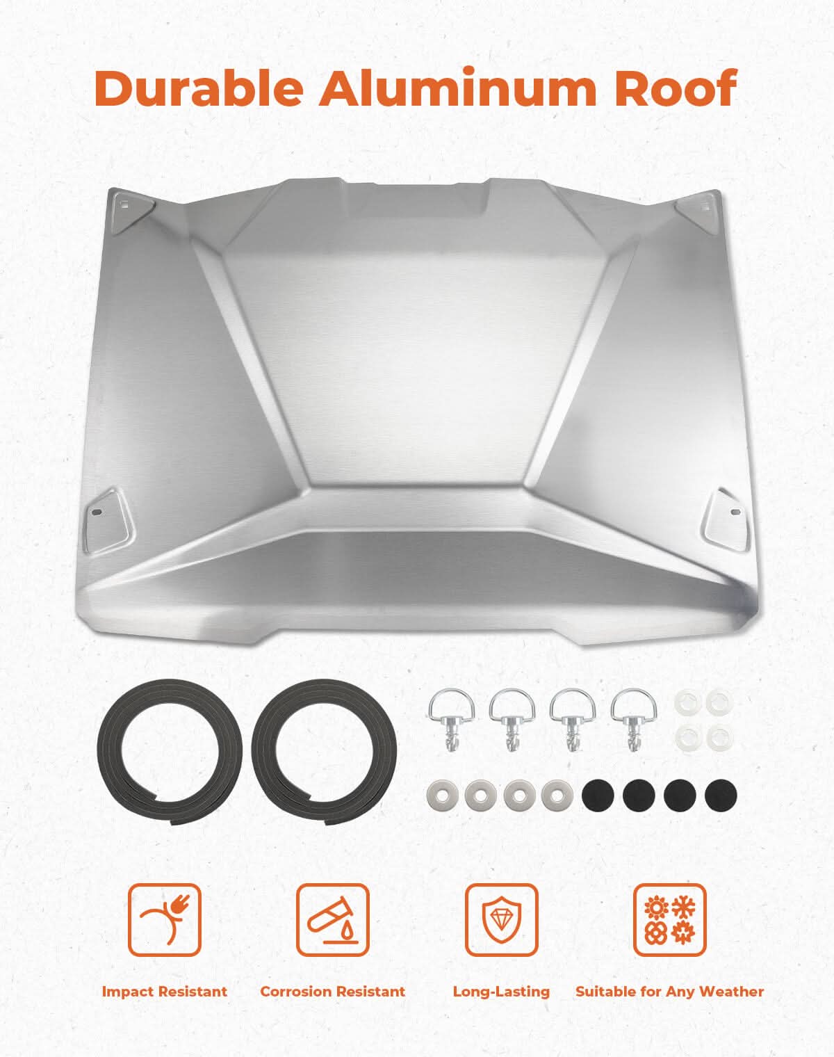 Aluminum Silver Roof for Can Am Maverick X3 2017-2026 – fits Can-Am Maverick X3 2-Seat (view 3)