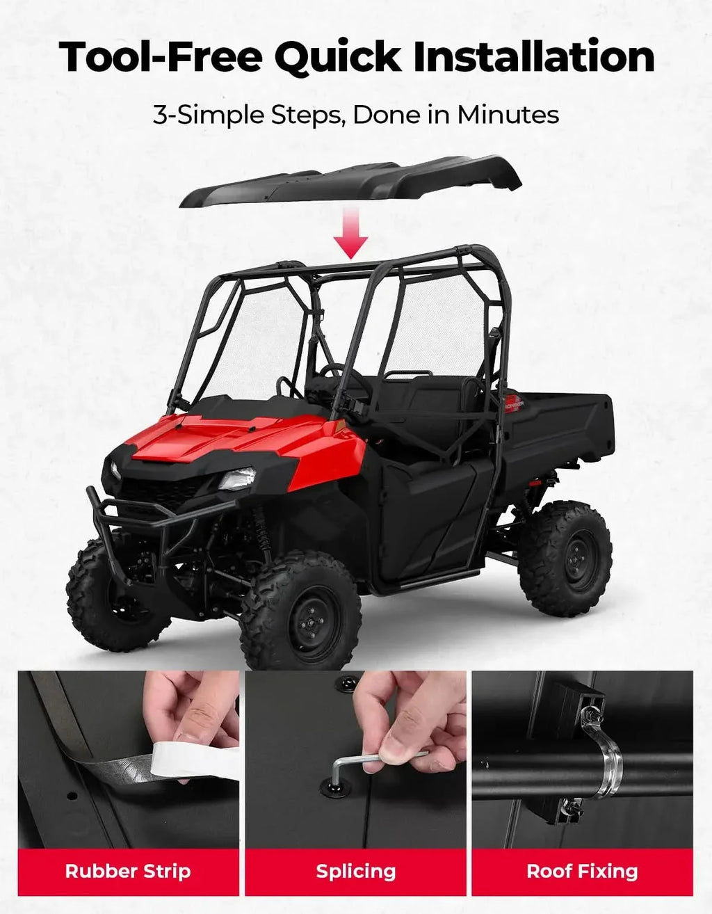 UTV Top Hard Roof For Honda Pioneer 700|700-4 – fits Honda Pioneer 700-4 (view 6)