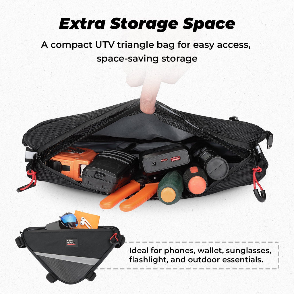 UTV Roll Bar Triangle Storage Bag – fits Polaris Ranger Crew XP 900