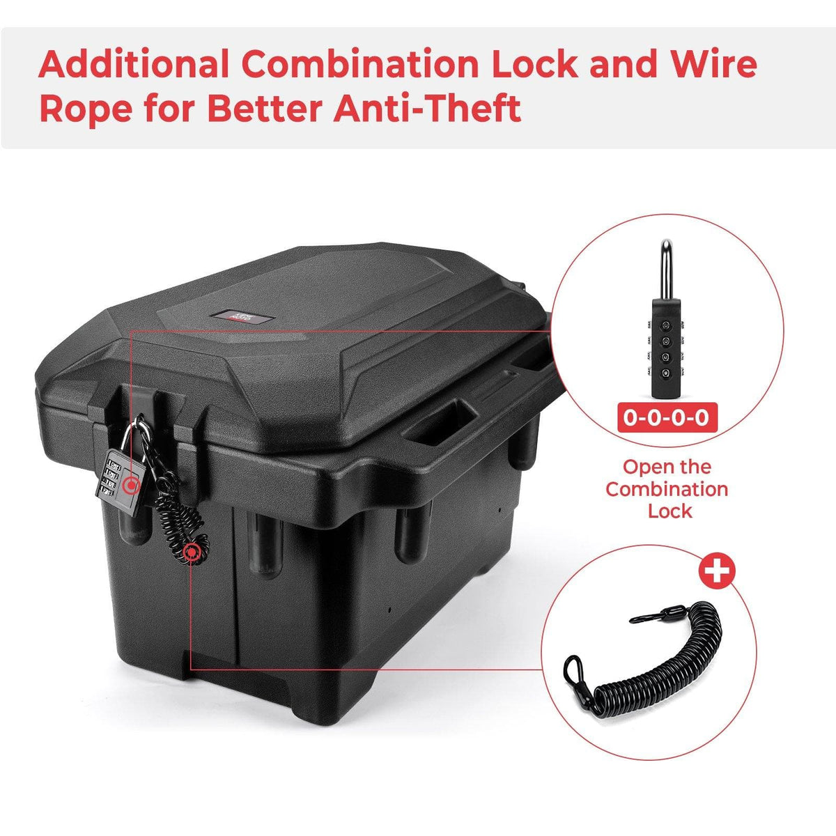 45L Waterproof Bed Cargo Box (Passenger Side) for Polaris Ranger