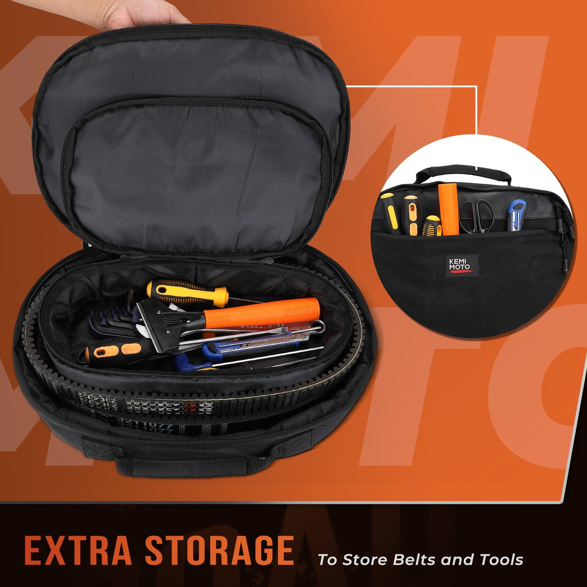 UTV Drive Belt Storage Bag with Reflective Strip
