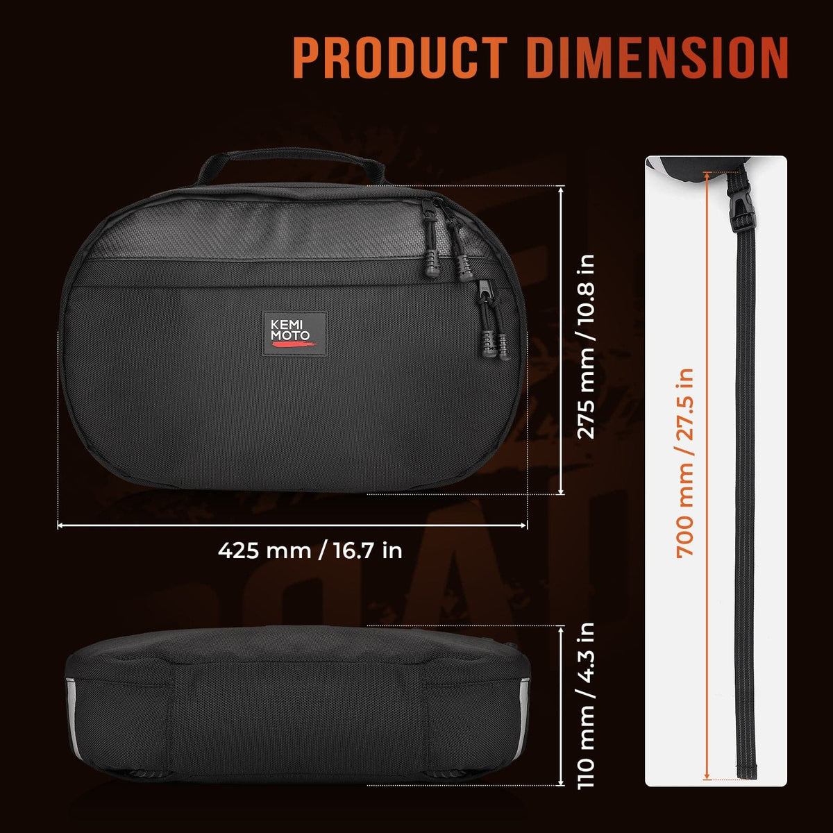 UTV Drive Belt Storage Bag with Reflective Strip