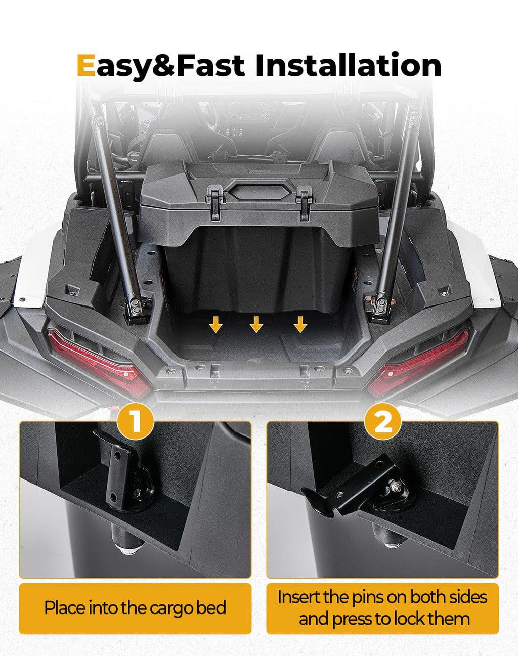 Rear Cargo Box 82QT for Polaris RZR XP 1000/4 1000 2024-2026 – fits Polaris RZR XP 1000 (2024+) (view 3)