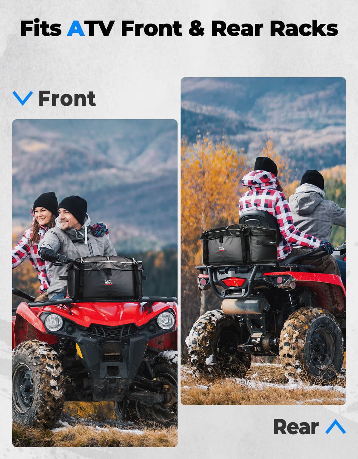 900D Water-Resistant ATV Storage Bag for Polaris Sportsman Arctic Cat Kawasaki – fits Polaris Sportsman (view 3)