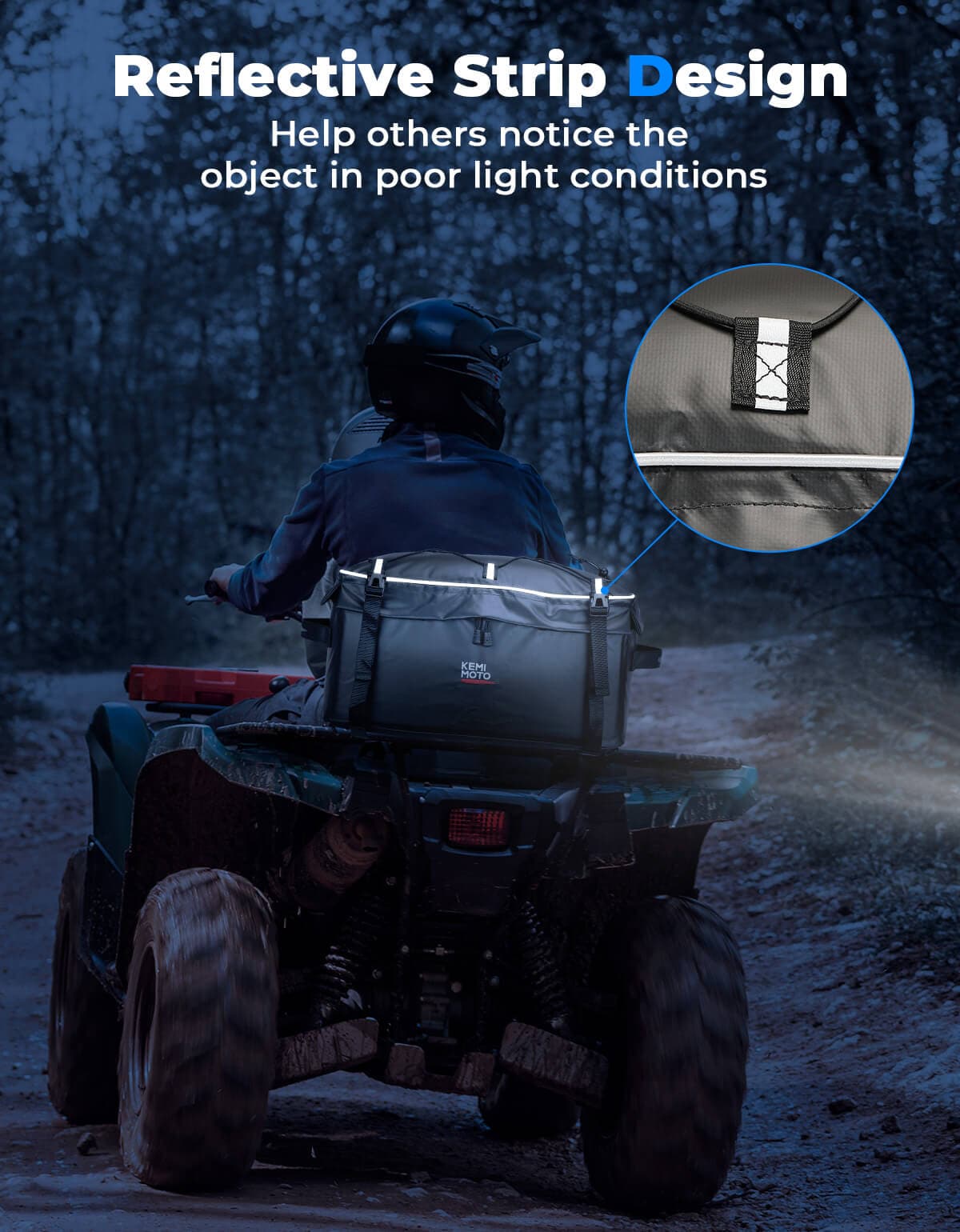 900D Water-Resistant ATV Storage Bag for Polaris Sportsman Arctic Cat Kawasaki – fits Polaris Sportsman (view 4)