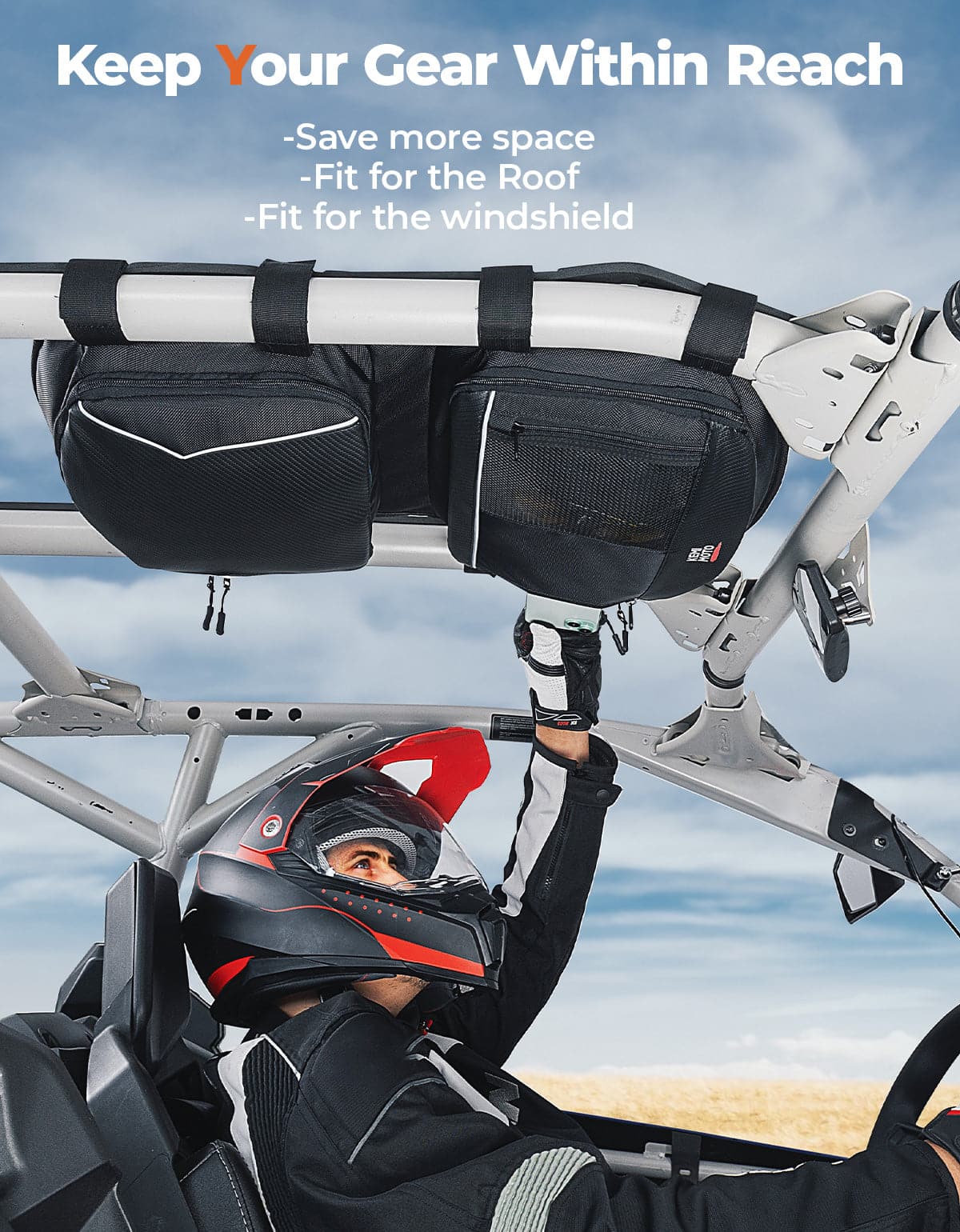 Roof Storage Bag with Tablet Holder for Can-Am Maverick X3 / X3 MAX – fits Can-Am Maverick X3 MAX (view 4)