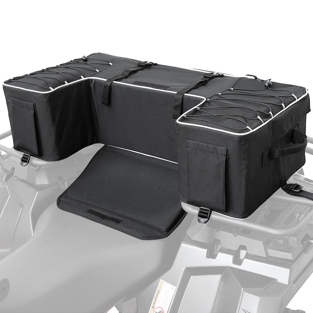 55L ATV Rear Storage Bags w/ Seat Cushion for Sportsman Scrambler TRX FourTrax – fits Polaris Scrambler