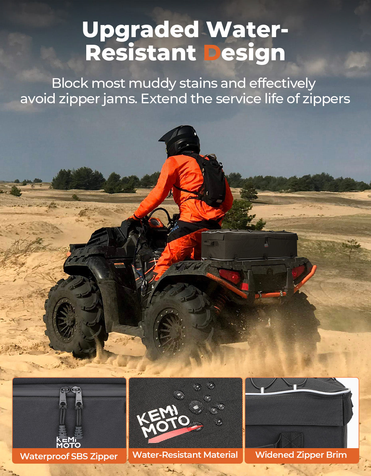 55L ATV Rear Storage Bags w/ Seat Cushion for Sportsman Scrambler TRX FourTrax – fits Polaris Scrambler (view 5)