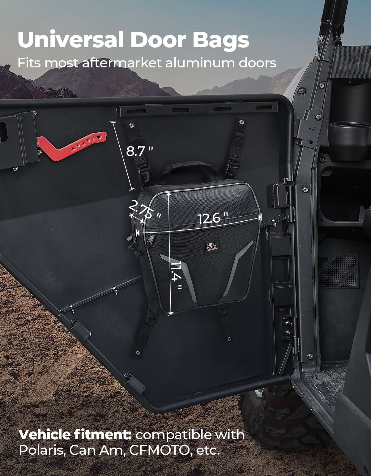 Universal Door Storage Bags for Polaris RZR, Ranger, Can-Am, CFMOTO – fits Polaris RZR 570
