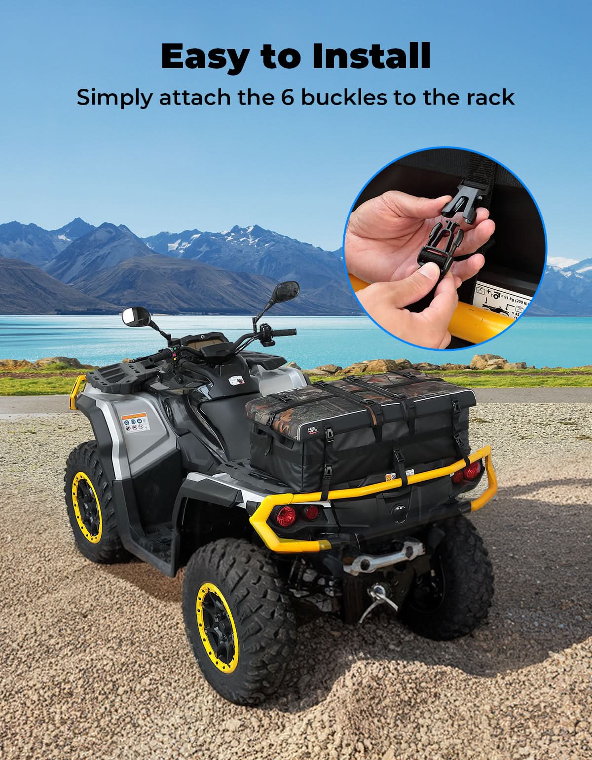 80L ATV Cargo Storage Bag w/ cooler bag for Polaris Sportsman Can-Am Brute Force CFMOTO – fits Polaris Sportsman (view 4)