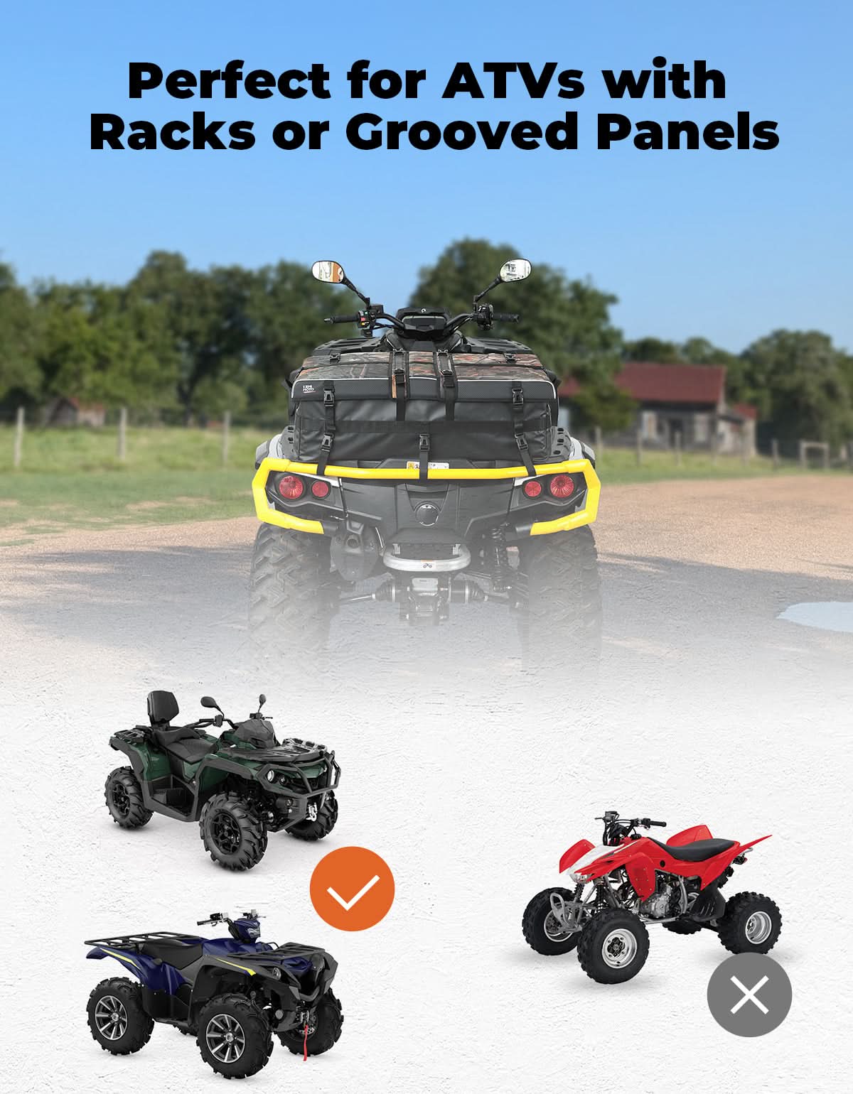 80L ATV Cargo Storage Bag w/ cooler bag for Polaris Sportsman Can-Am Brute Force CFMOTO – fits Polaris Sportsman (view 5)
